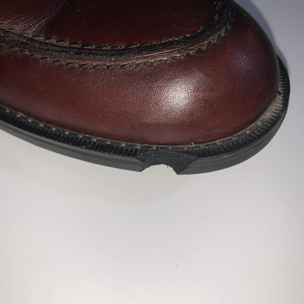 ECCO Penny Loafers Shoes Mens Size 9-9.5 EU 43 Brown Leather Slip On Dress 43663